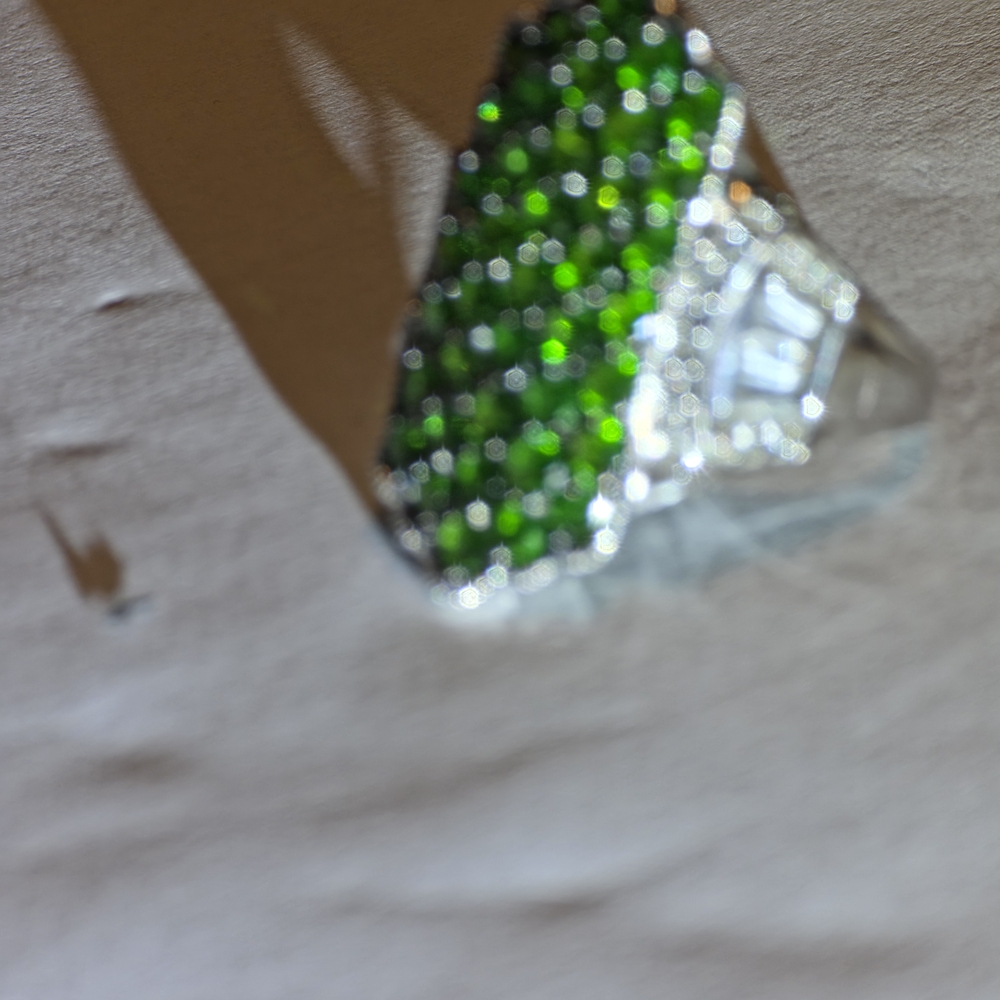 Green and Silver Statement Ring